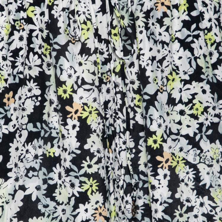 Pre Owned See by Chloe Multicolor Floral Printed Silk Trouser M