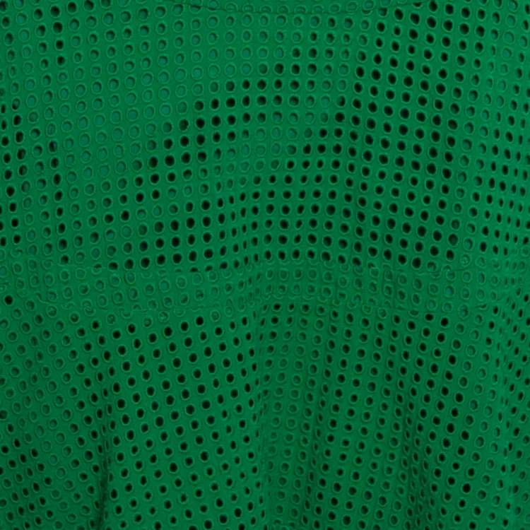 Pre Owned See by Chloe Green Eyelet Cotton Fit & Flare Strapless Dress S