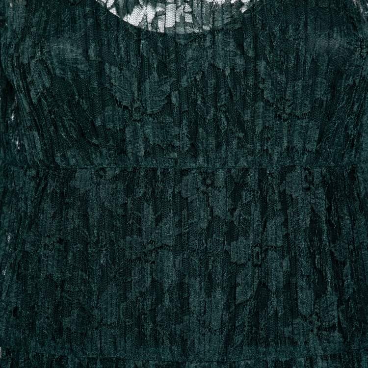 Pre Owned See by Chloe Green Lace Mock Neck Sleeveless Dress M