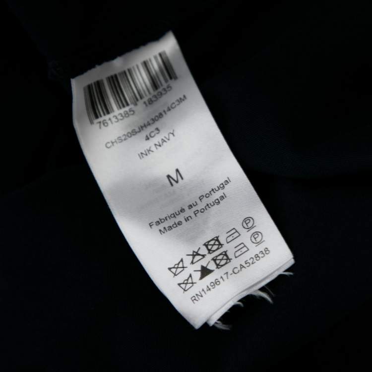 Pre Owned See by Chloe Navy Blue Cotton Ruffled Sleeve T-Shirt M