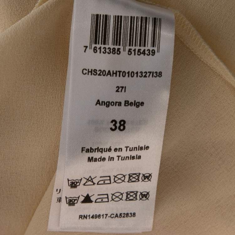 Pre Owned See by Chloe Beige Crepe Ruffle Trim Detailed Long Sleeve Blouse M