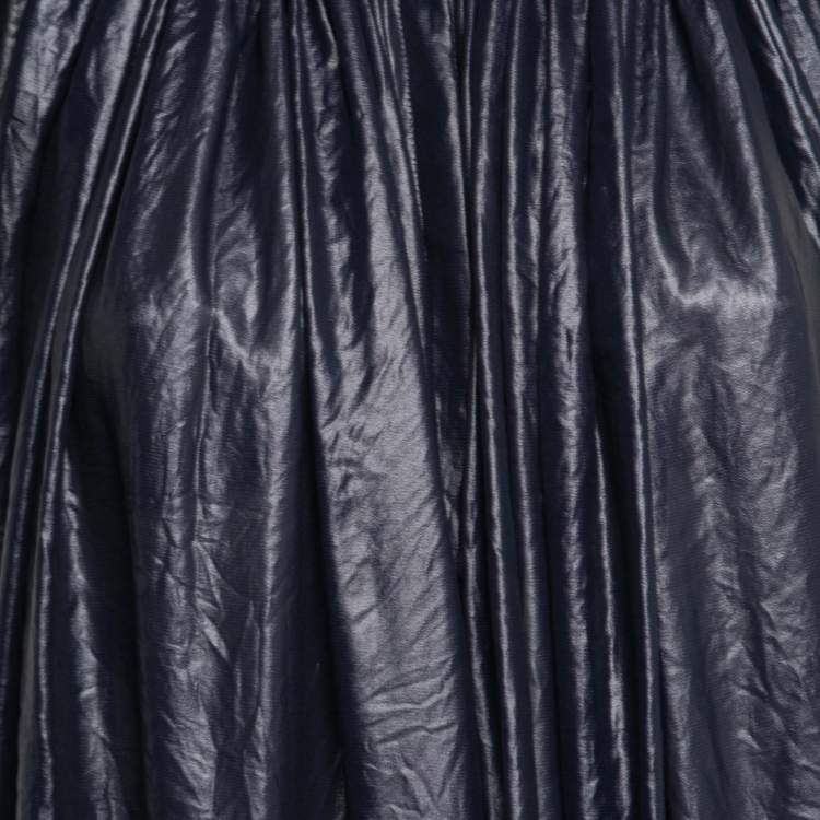 Pre Owned See by Chloe Navy Blue Synthetic Ruffled Button Front Top M