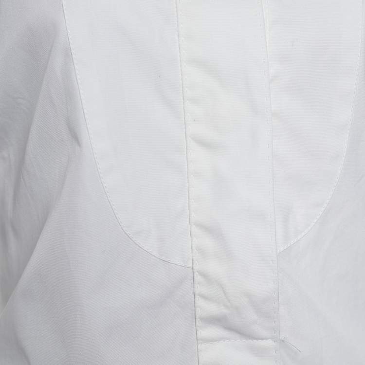 Pre Owned See by Chloe White Cotton Pleated Trim Shirt Dress L