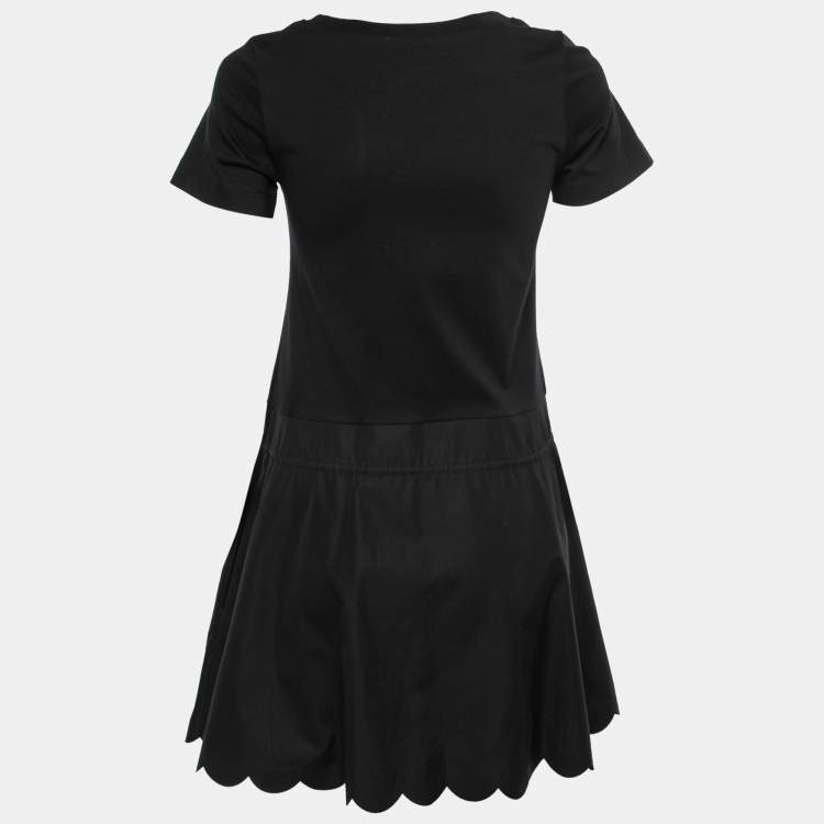 See by Chloe Black Cotton Scalloped Mini Dress XS See by Chloe TLC