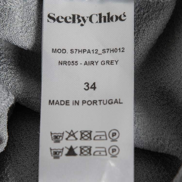 Pre Owned See by Chloe Light Blue Crepe Elastic-Waist Pants S