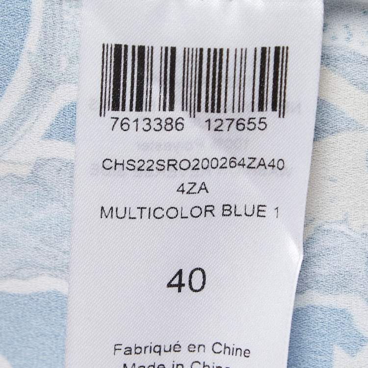 Pre Owned See by Chloe Blue Tarot Card Print Crepe Caftan Dress M