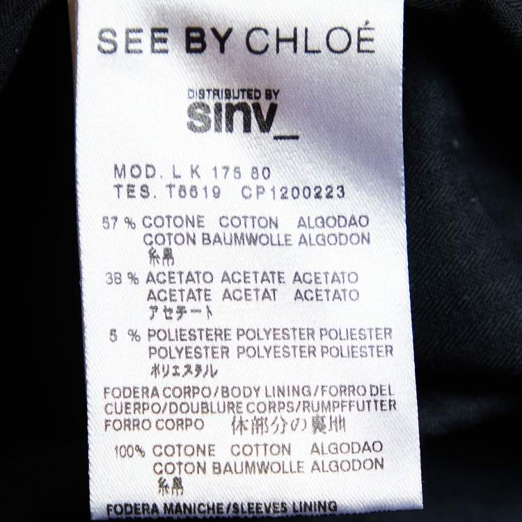 Pre Owned See by Chloe Metallic Button Front Coat M