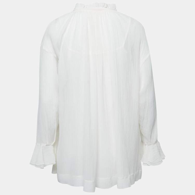 Pre Owned See by Chloe Snow White Cotton & Silk Flared Blouse S