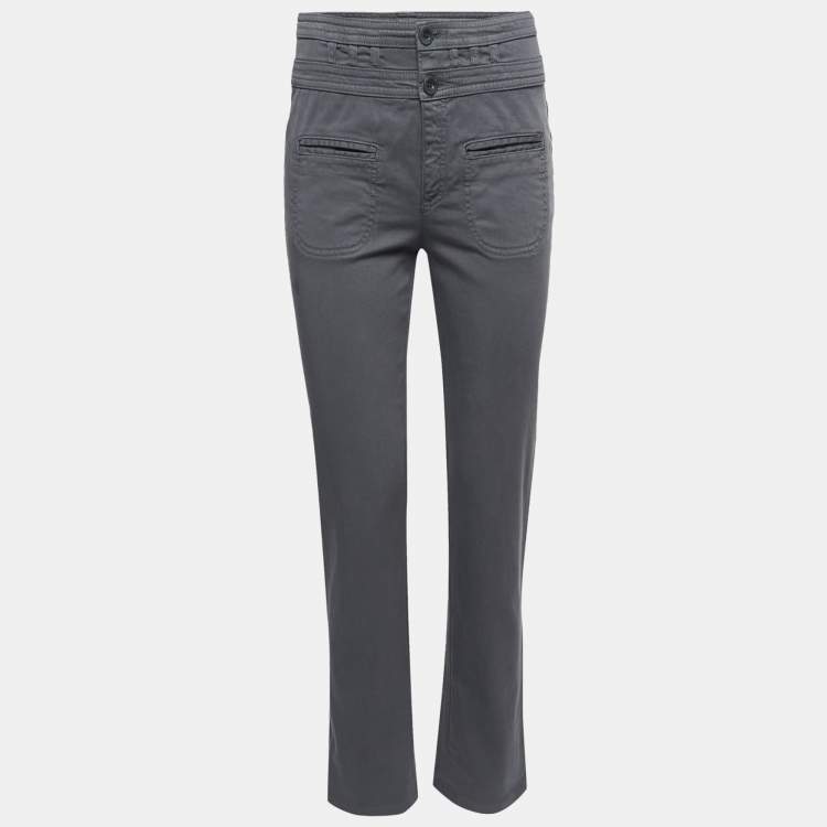 Pre Owned See by Chloe Grey Cotton Straight-Leg Jeans M