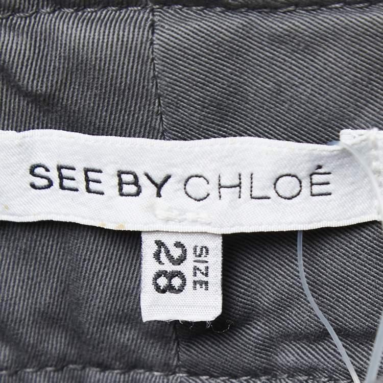 Pre Owned See by Chloe Grey Cotton Straight-Leg Jeans M