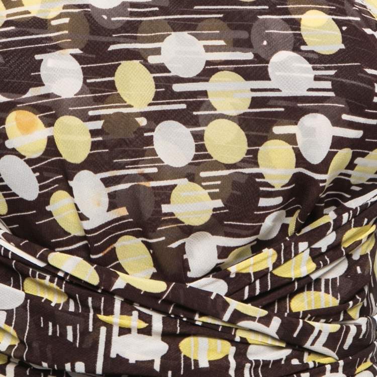 Pre Owned See by Chloe Brown Printed Georgette Tie Detail Top S