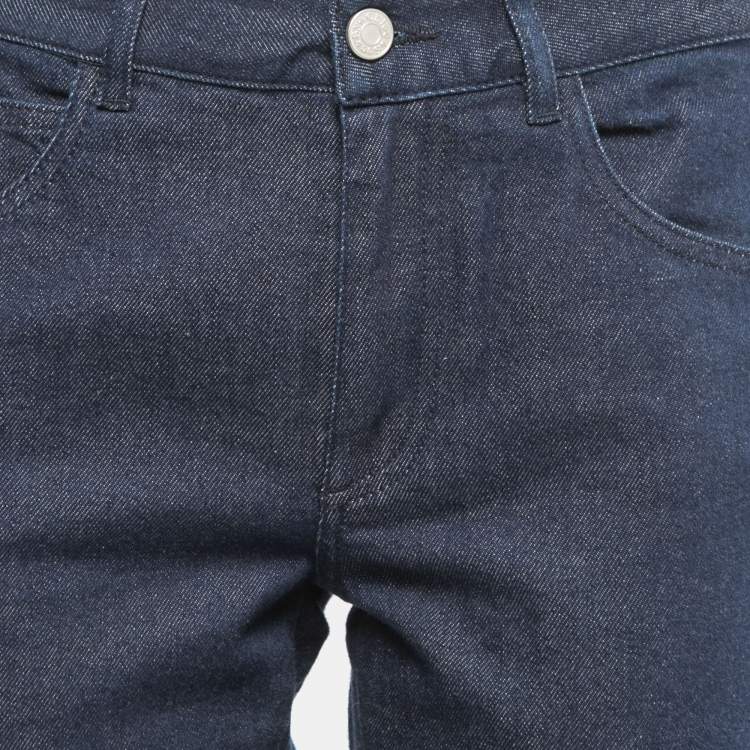 Pre Owned See by Chloe Indigo Blue Denim Lace Trimmed Jeans S Waist 27"