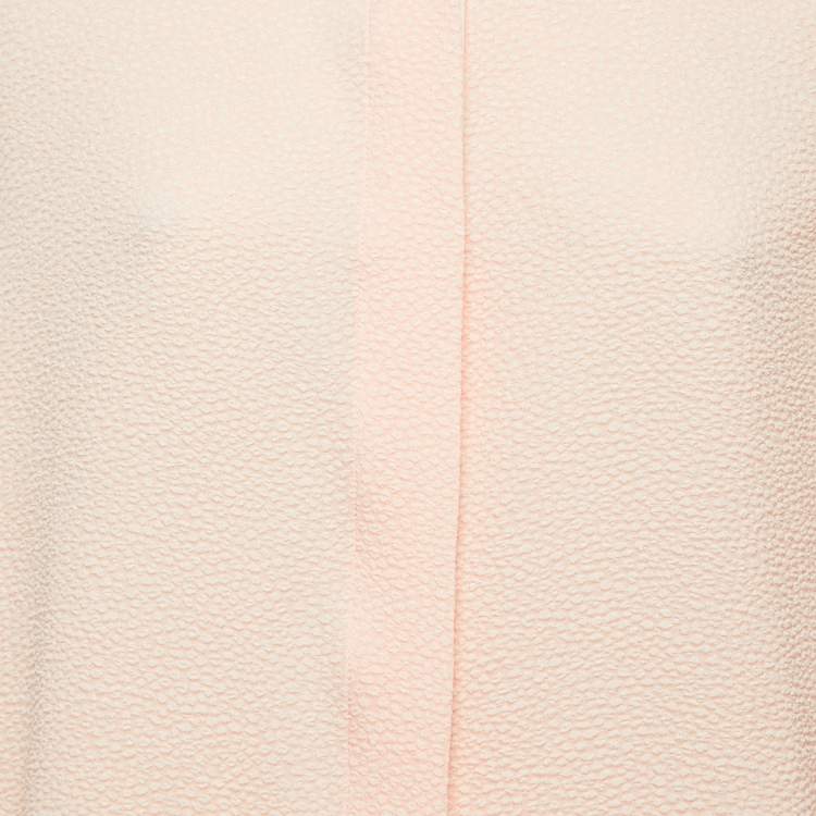 Pre Owned See by Chloe Salmon Pink Textured Crepe Button Front Shirt M