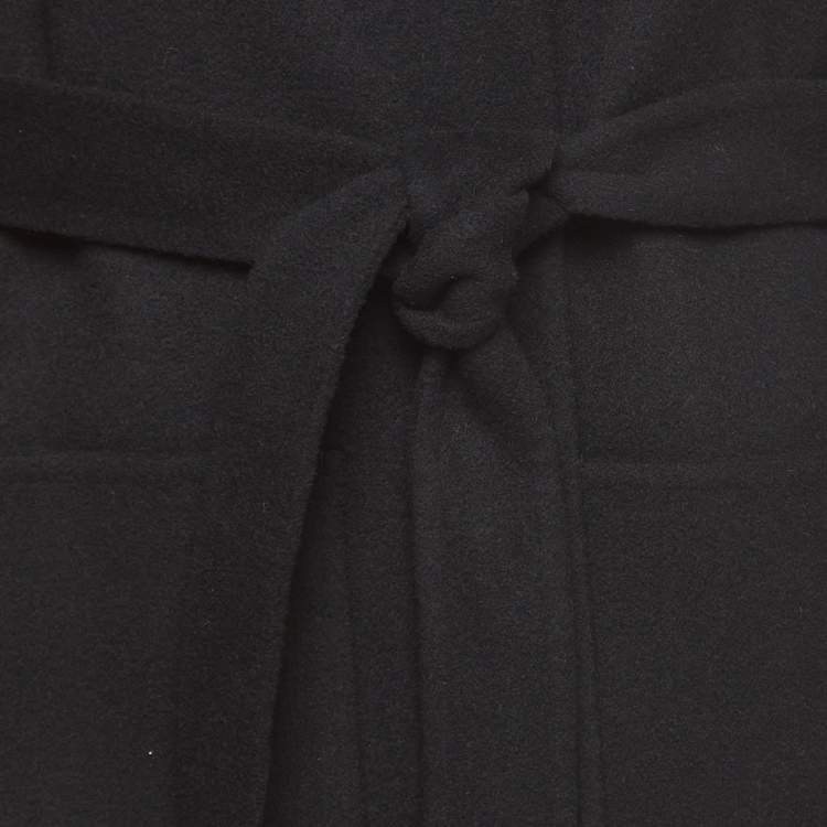 Pre Owned See by Chloe Black Wool Open-Front Belted Coat S