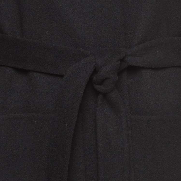 Pre Owned See by Chloe Black Wool Open-Front Belted Coat S