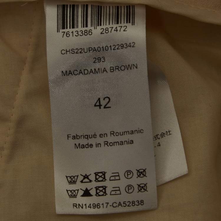 Pre Owned See by Chloe Cream Crepe Contrast Stitch Detail Trousers L