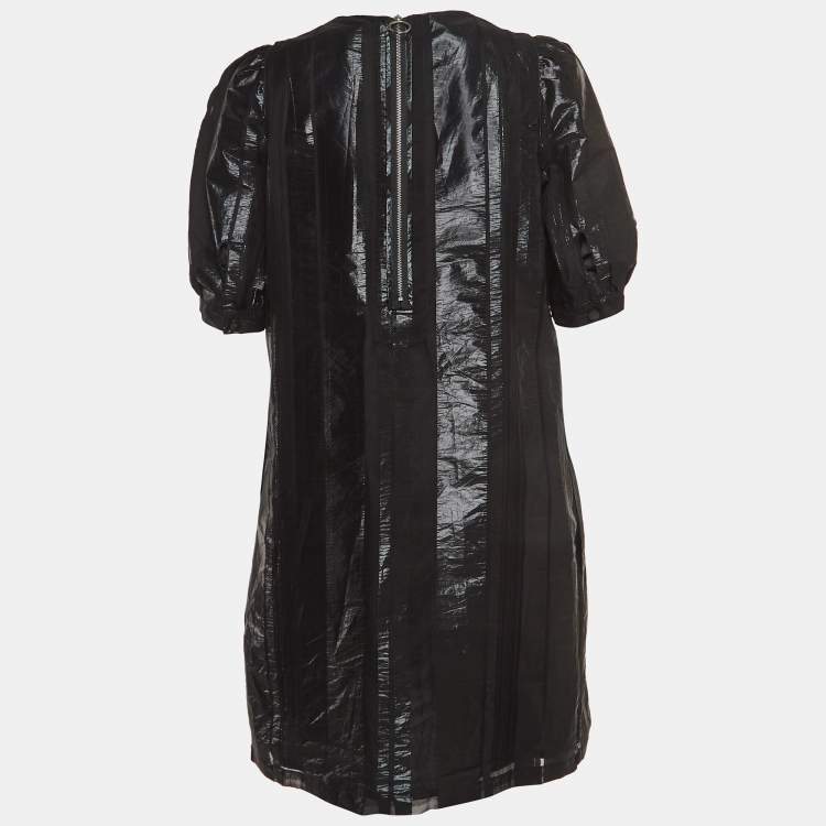 Pre Owned See by Chloe Black Lame Ruffled Mini Dress M