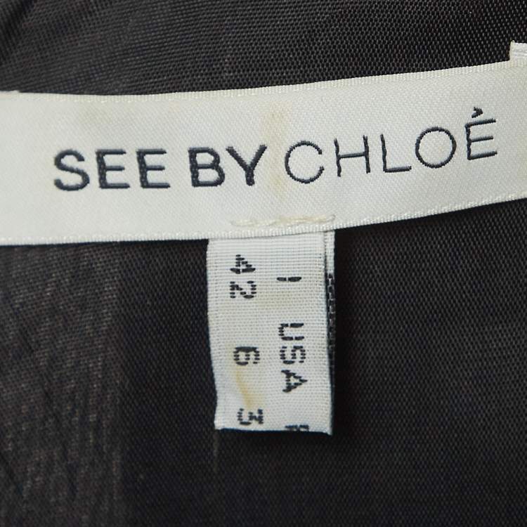 Pre Owned See by Chloe Black Lame Ruffled Mini Dress M