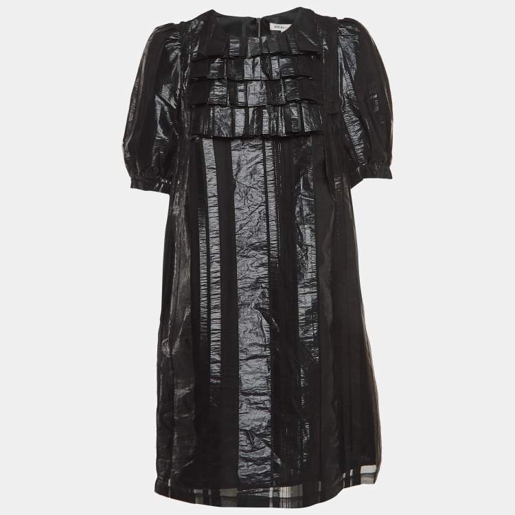 Pre Owned See by Chloe Black Lame Ruffled Mini Dress M