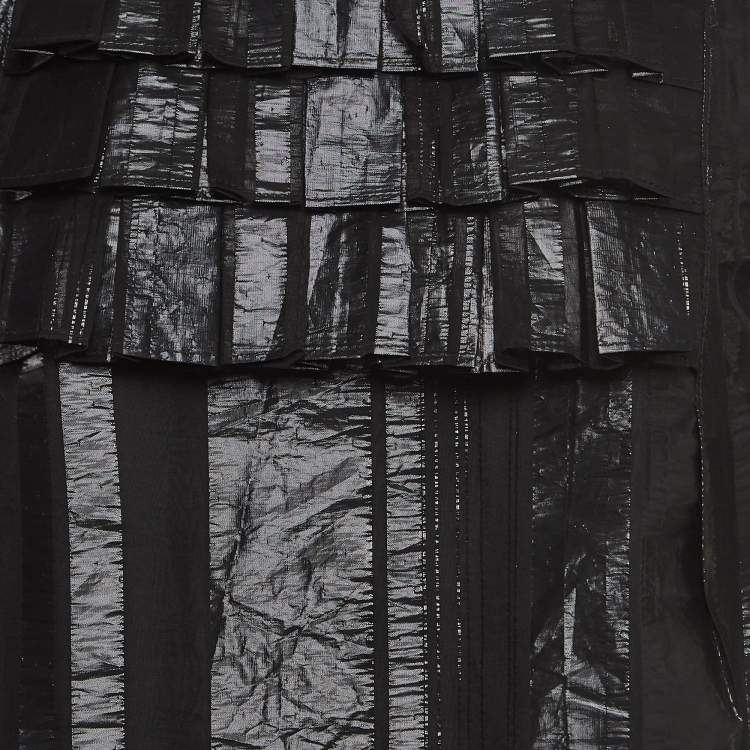 Pre Owned See by Chloe Black Lame Ruffled Mini Dress M
