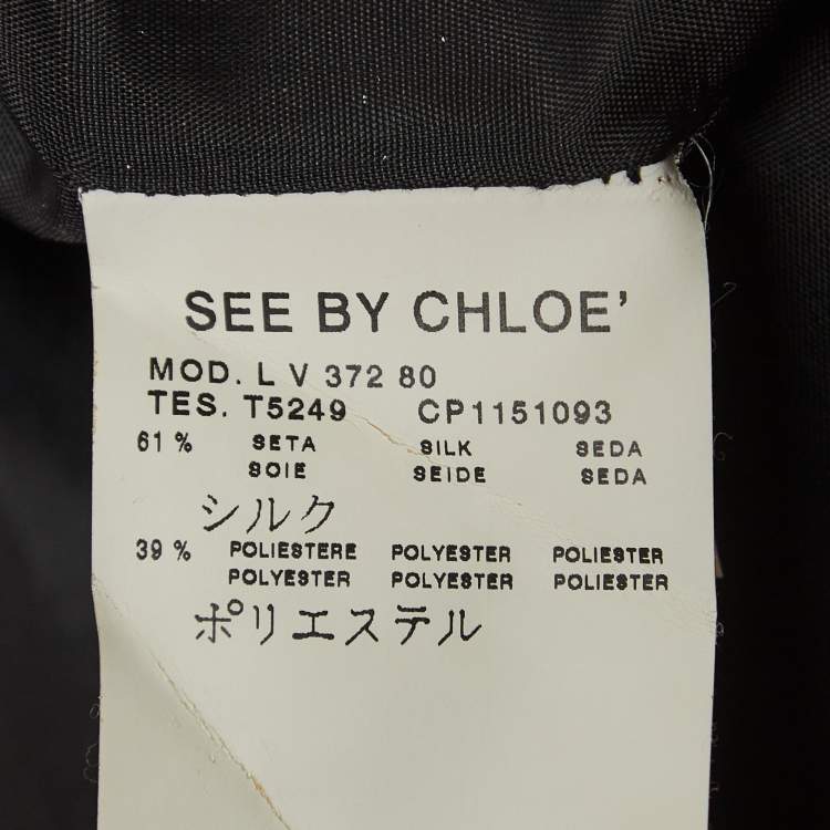 Pre Owned See by Chloe Black Lame Ruffled Mini Dress M