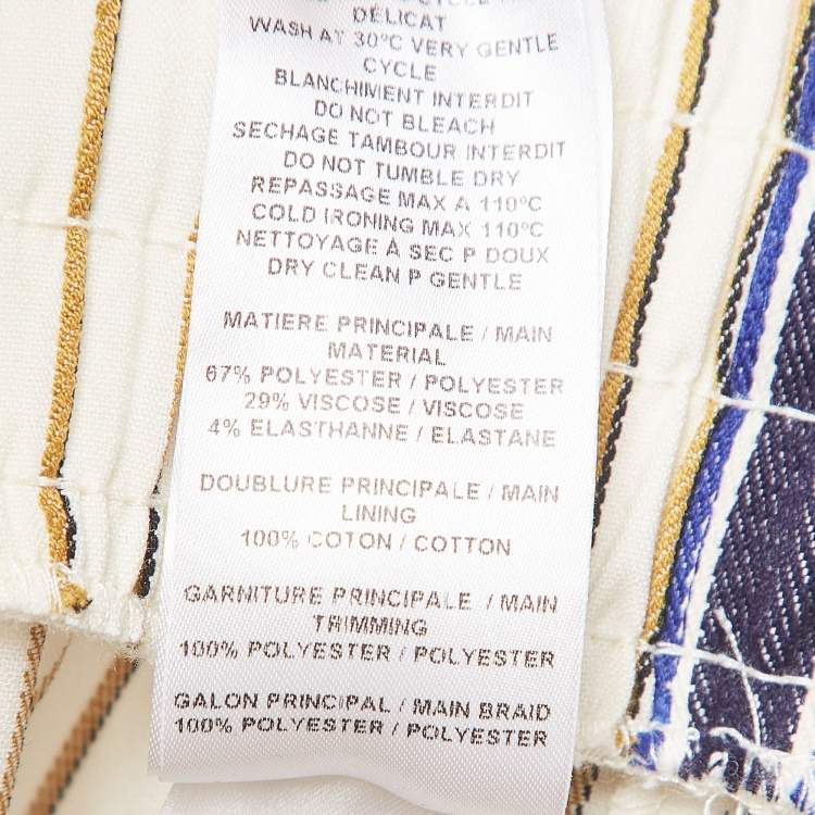 Pre Owned See by Chloé Cream Pinstripe Crepe Wide- Leg Trousers S