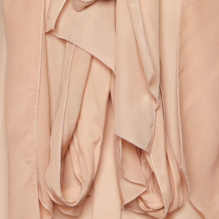 Pre Owned See by Chloe Anemone Pink Silk Blend Tie Neck Blouse M