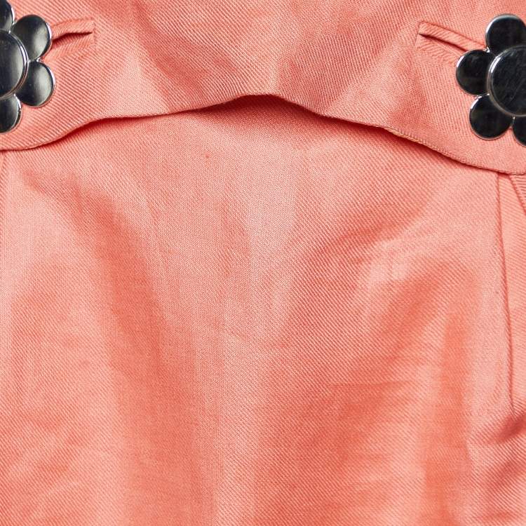 Pre Owned See by Chloé Coral Pink Linen Mini Skirt S