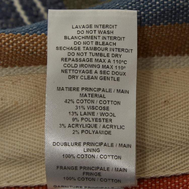Pre Owned See by Chloe Multicolor Striped Canvas Fringe Detail Poncho M/L