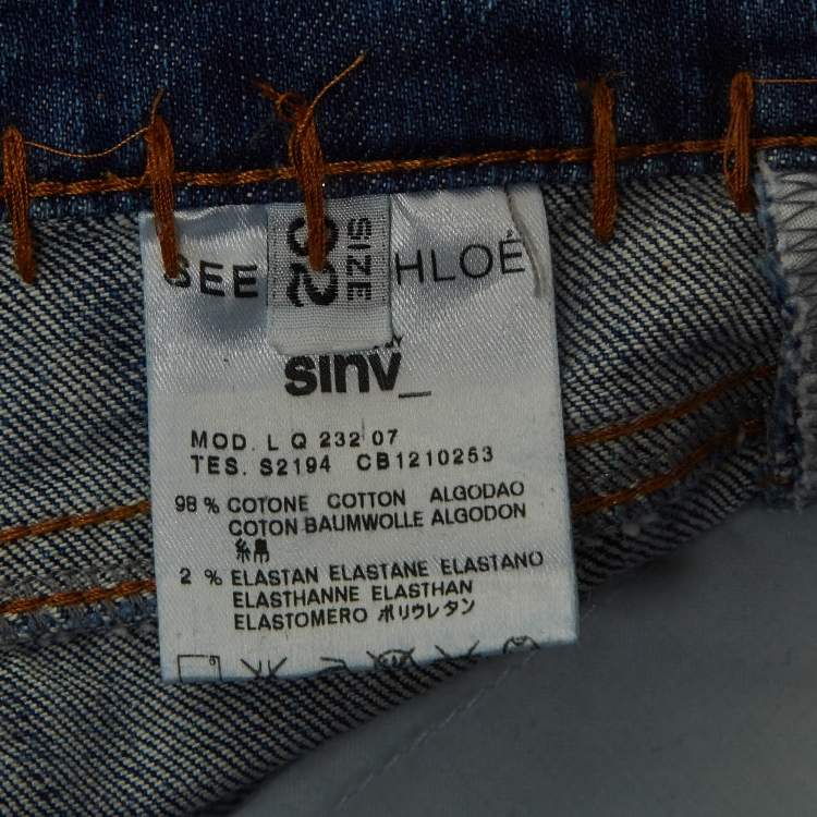 Pre Owned See by Chloe Blue Washed Denim Jeans L Waist 32"