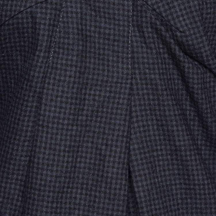 Pre Owned See by Chloe Grey Checked Wool & Cotton Shift Dress S