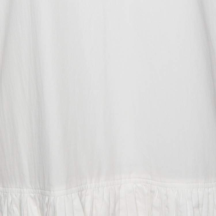 Pre Owned See by Chloe White Cotton Drop Waist Flared Dress S