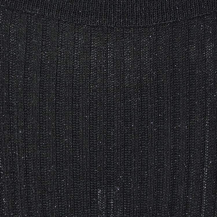 Pre Owned See by Chloe Black Lurex Rib Knit Maxi Skirt L