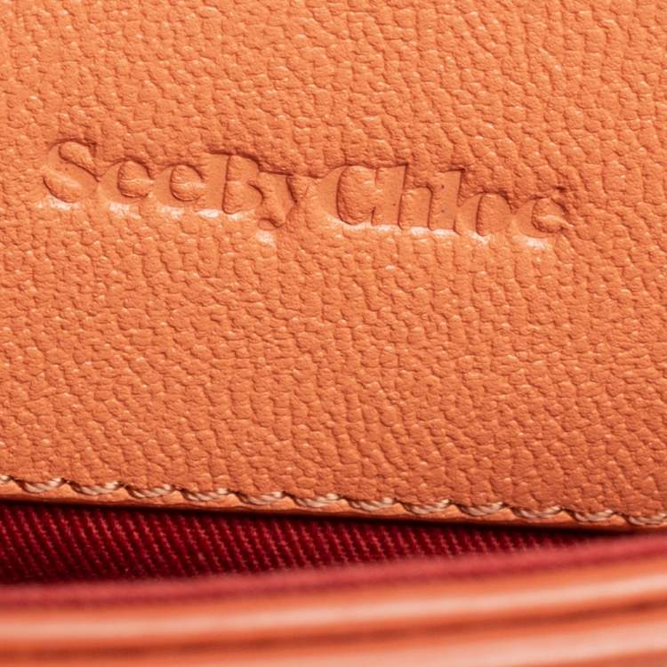 Pre Owned See By Chloe Peach Leather Mara Half-Moon Crossbody Bag