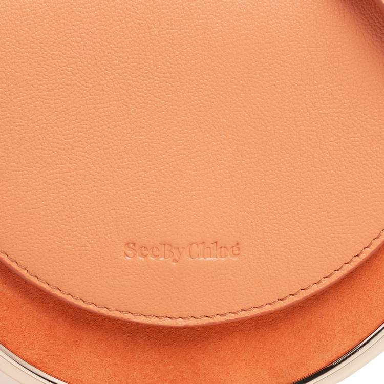 Pre Owned See By Chloe Peach Leather Mara Half-Moon Crossbody Bag