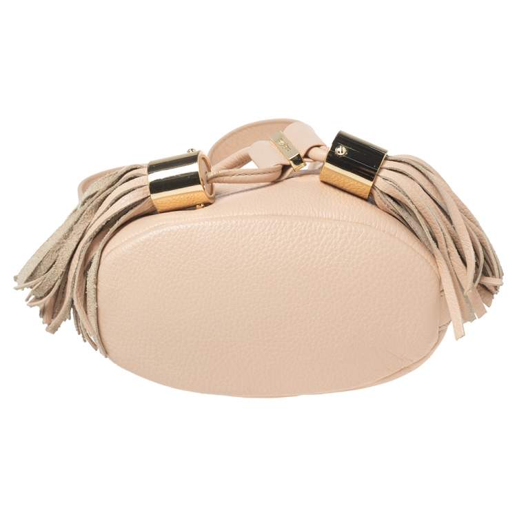Pre Owned See By Chloe Pale Peach Leather Vicky Crossbody Bag