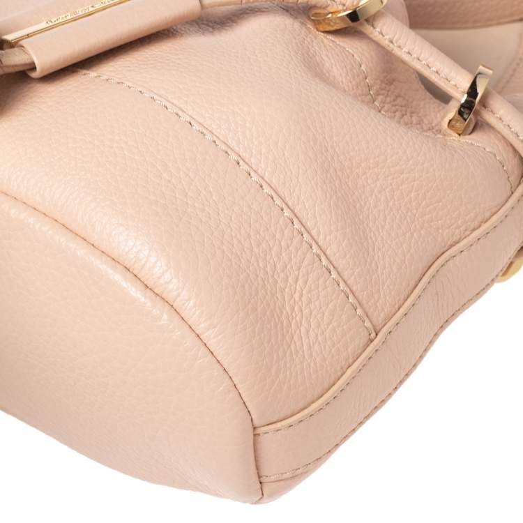Pre Owned See By Chloe Pale Peach Leather Vicky Crossbody Bag