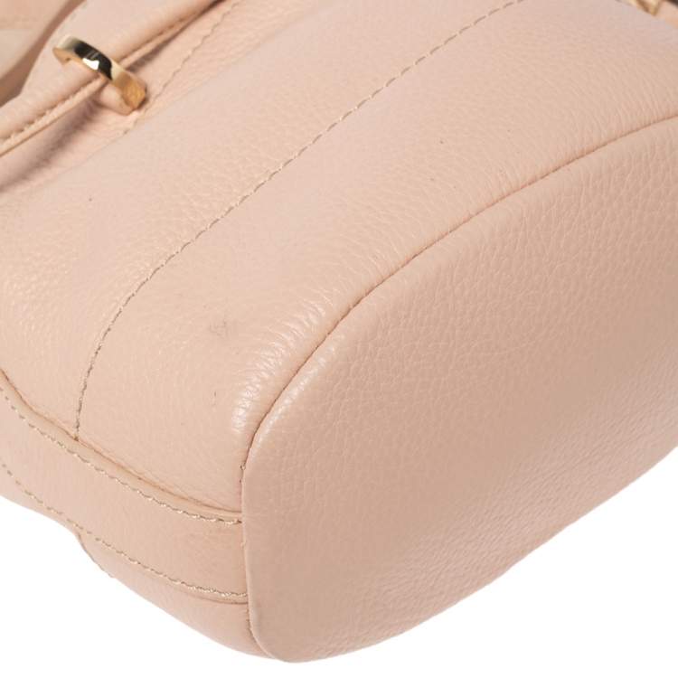Pre Owned See By Chloe Pale Peach Leather Vicky Crossbody Bag