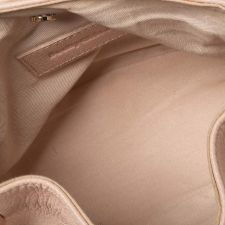 Pre Owned See By Chloe Pale Peach Leather Vicky Crossbody Bag