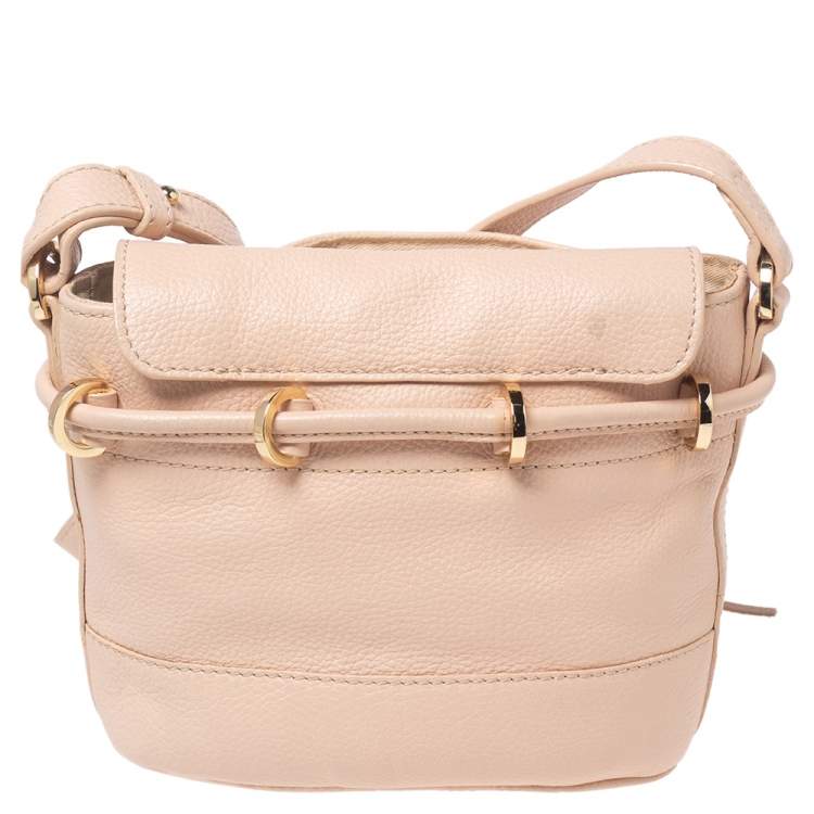 Pre Owned See By Chloe Pale Peach Leather Vicky Crossbody Bag