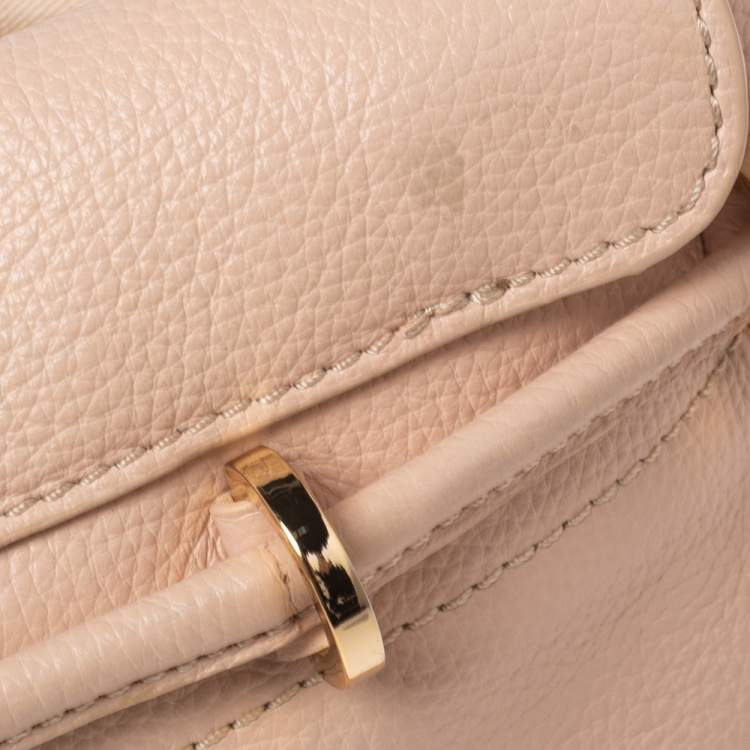 Pre Owned See By Chloe Pale Peach Leather Vicky Crossbody Bag