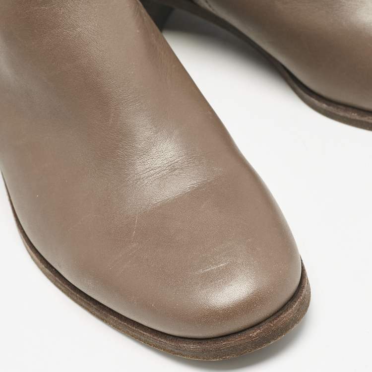 Pre Owned See by Chloe Brown Leather Ankle Length Boots Size 36.5