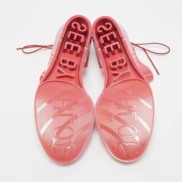 Pre Owned See by Chloe Size 36 Pink Jelly Flat Sandals