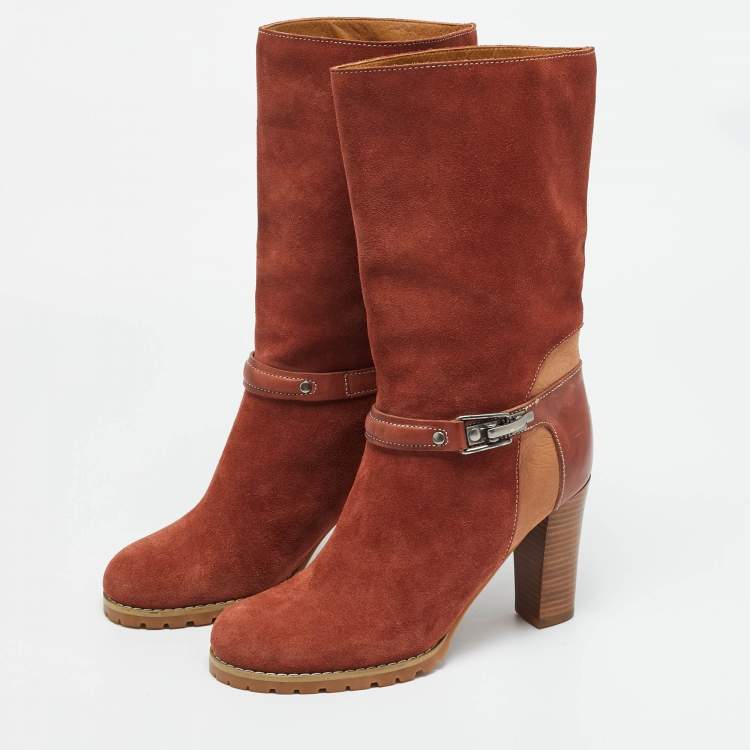 مملوكة مسبقًا حذاء بوت للكاحل سي باي كلوي نوبوك وجلد بني مقاس 39