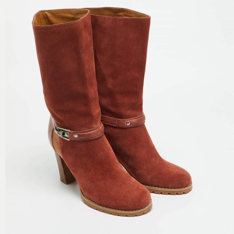 مملوكة مسبقًا حذاء بوت للكاحل سي باي كلوي نوبوك وجلد بني مقاس 39