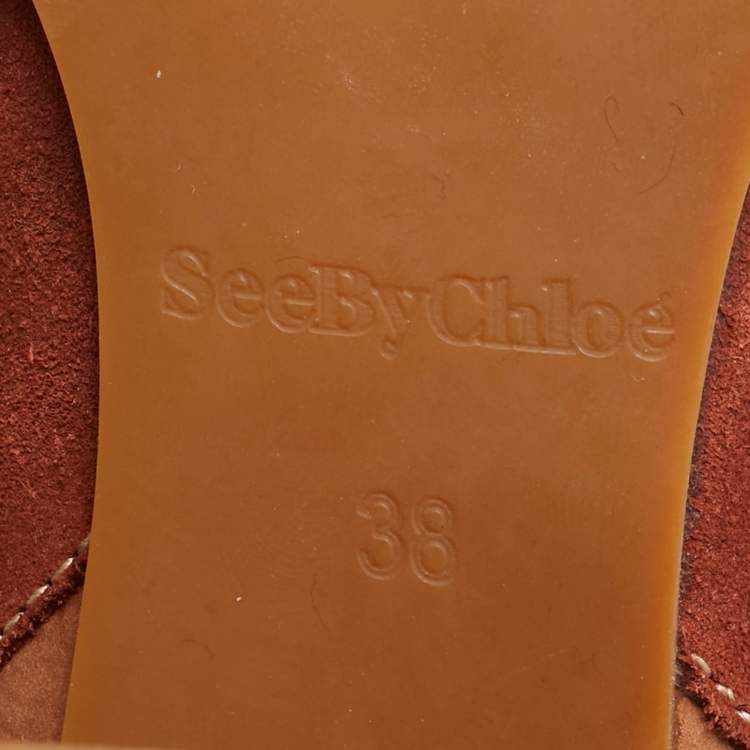 مملوكة مسبقًا حذاء بوت للكاحل سي باي كلوي نوبوك وجلد بني مقاس 39