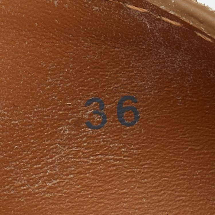 Pre Owned See by Chloe Beige/Brown Suede and Leather Platform Espadrilles Size 36