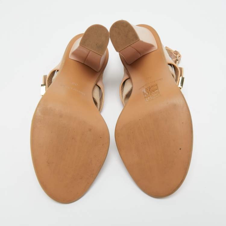 Pre Owned See by Chloe Beige/Brown Suede and Leather Strap Sandals  Size 38