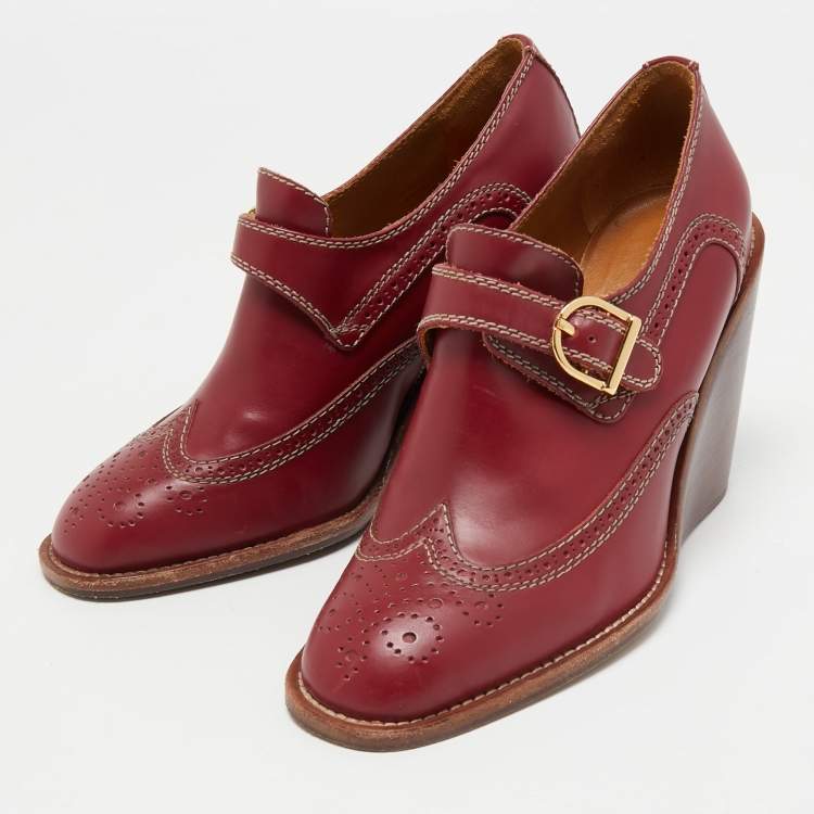Louis Vuitton Burgundy Amarante Vernis Leather Oxford Loafers Size 38.5