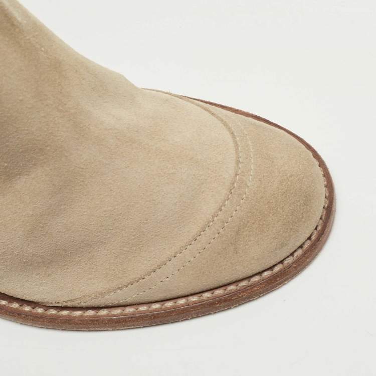 Pre Owned See by Chloe Beige Suede Knee Length Boots Size 37 